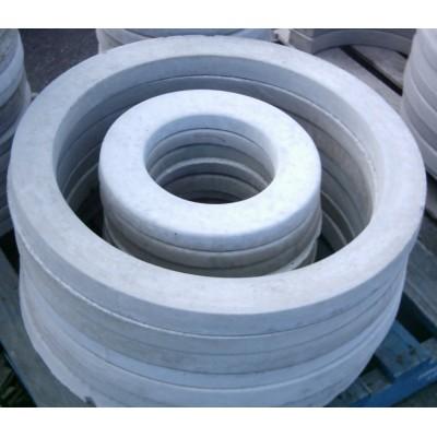 Stacked round concrete shrub surround rings