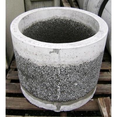 Stacked round concrete well liner rings